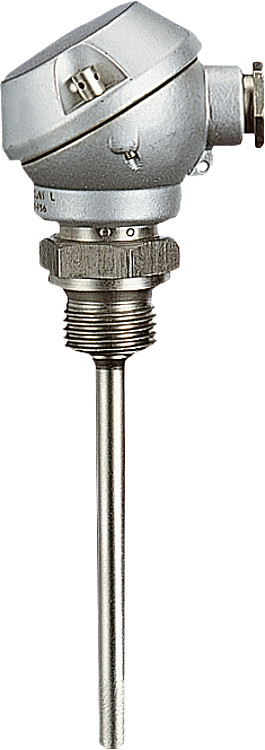 Einschraub-Widerstandsthermometer mit Anschlußkopf, Fühler 6 x 50 mm Einsatztemp