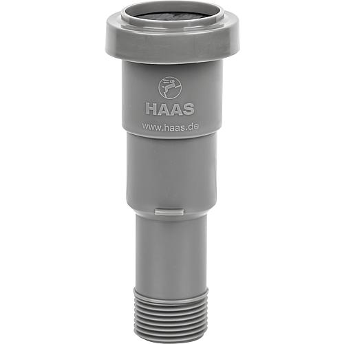 HAAS Multiadapter AG DN25 (1") mit Muffe DN40, Steckende DN40/32 PP grau