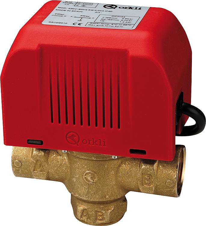 Orkli Dreiwege - Zonenventil Solar 1" i.i. komplett mit Motor 230V 40313200