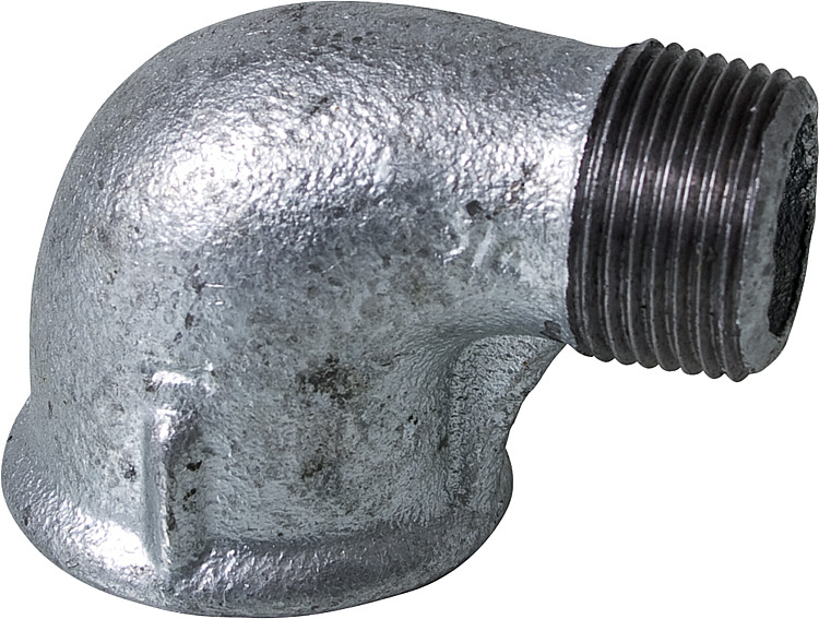 Tempergussfitting verzinkt Nr.92R Winkel red. I/A 90° Ø 3/4" x 1/2"