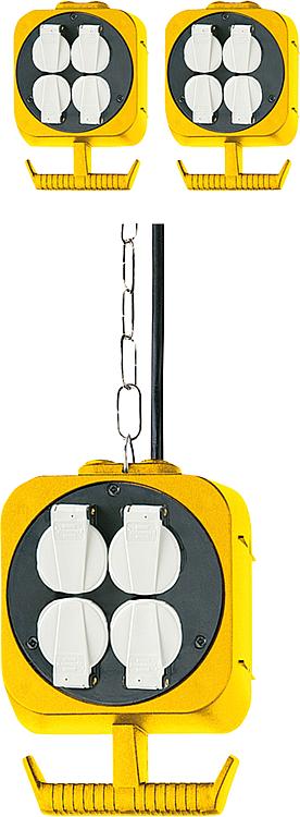 Energie-Block Stromverteiler mit 2x4 Schukosteckdosen 5m Kabel H05 VV-F3 G1.5