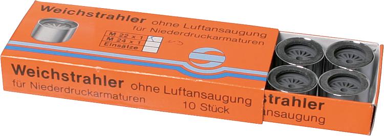 Weichstrahlregler-Niederdruck ohne Prüfz IG M22X1 mit Gummidichtung mit Zahnkranz VPE 10 Stk.