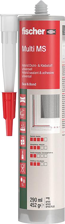 Bauklebstoff Fischer Multi MS schwarz, 290 ml