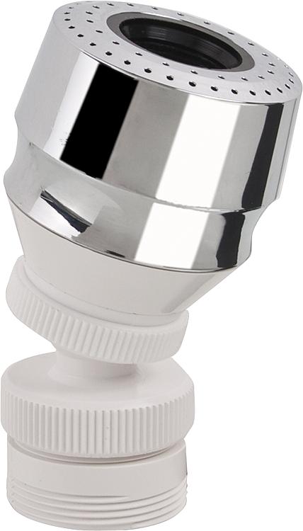 Kugelgelenkperlstrahlregler mit Adapter M22/M24 weiß/chrom Strahlregler