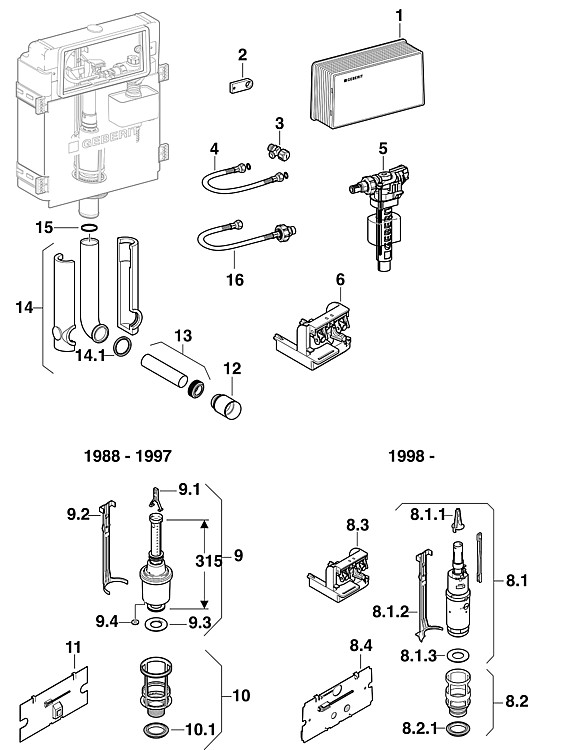 Geberit Manschette zu UP-Spülrohr,  D:45 Ref.-Nr. 362.771.00.1