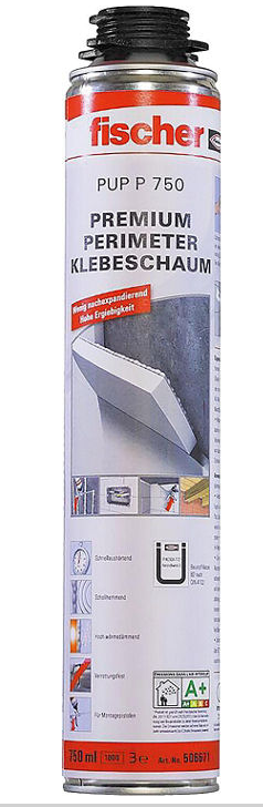 Fischer Perimeterklebeschaum PUP 750 G B2 Betongrau / 750 ml Dose