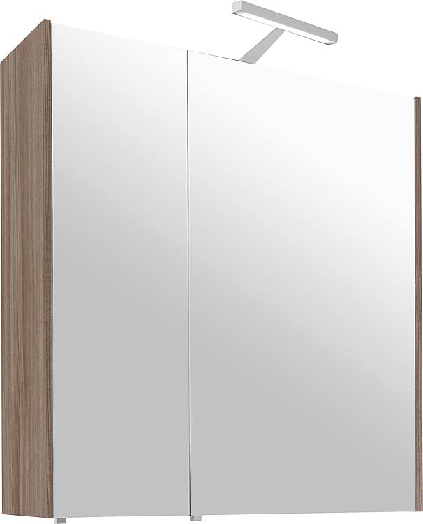 Spiegelschrank mit Beleuchtung Hanf Ulme, 2 Türen 700x750x188mm