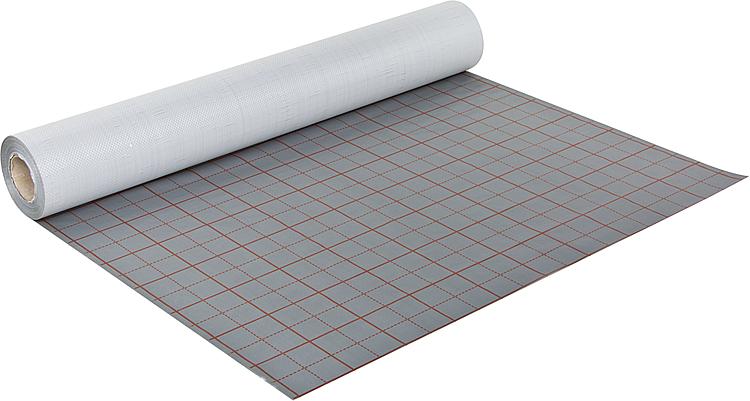 Rasterfolie mit Gewebebändchen silber/rot, VPE: 103m²