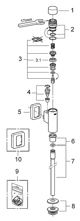 Betätigungseinheit Grohe 66802000