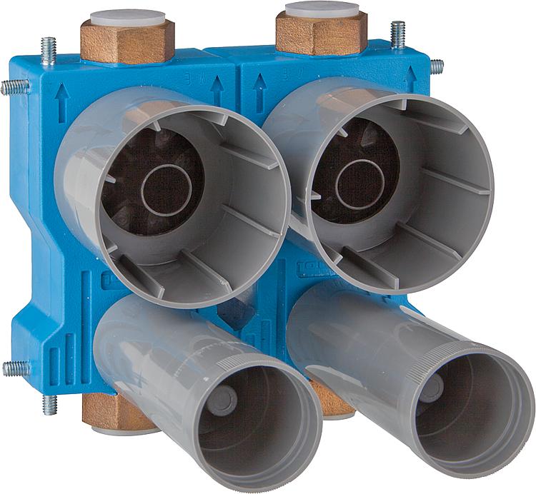 Evenes Montageblock G 2" Messing Wasserzählerblock zur Unterputzinstallation