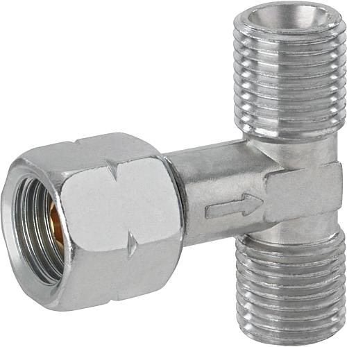 Doppelabzweig G 1/4" LH-ÜM x (2x) G1/4 LH-KN für Anschluss an Reglerausgang
