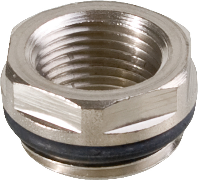 Reduzierstück 3/4"x 3/8" Messing vernickelt mit O-Ring