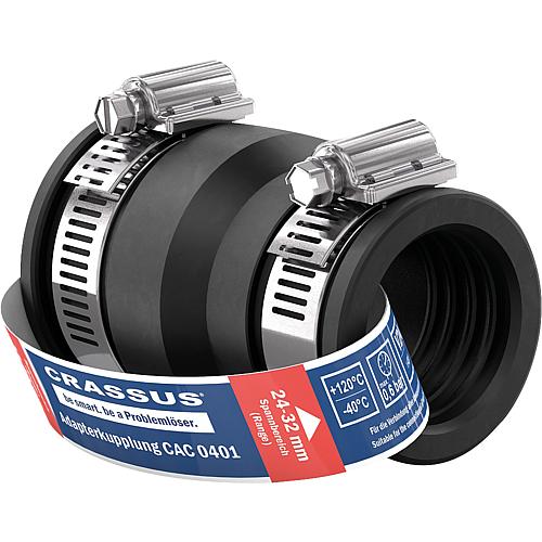 Adapterkupplung CAC 0401 Spannber. 32-40 x 24-32mm EPDM, PN 0,6 bar