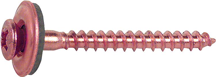 Spenglerschraube mit EPDM-Dichtgummi und Rosette A2-kupfer 4,5 x 80VPE100