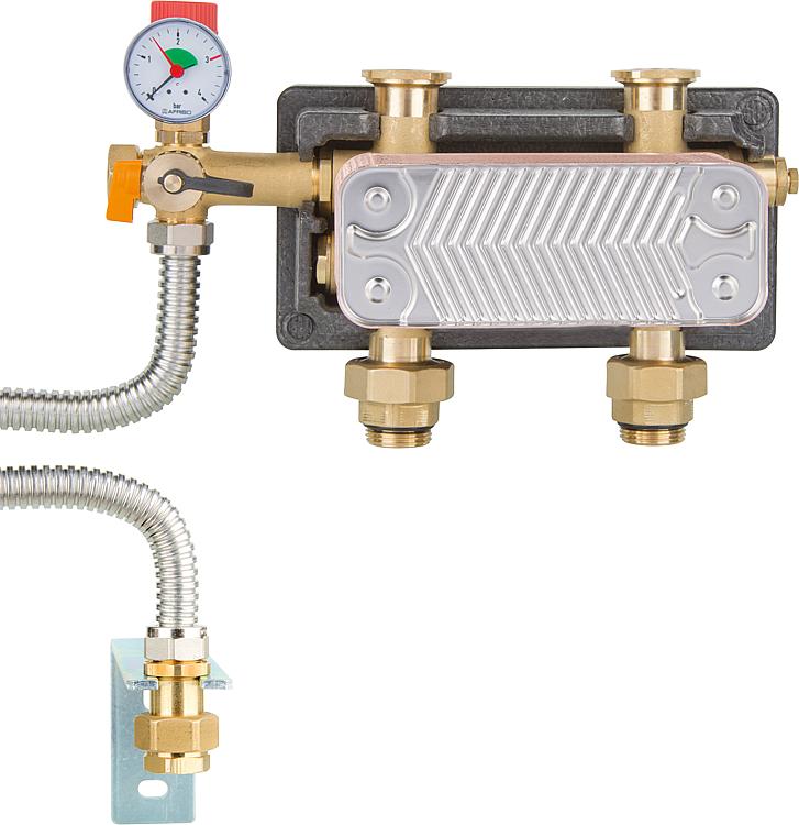PAW Systemtrennung HeatBloc DN25 2x1"AG - 2xF1", 3bar, Si-Grp MAG-Anschluss, 17kW