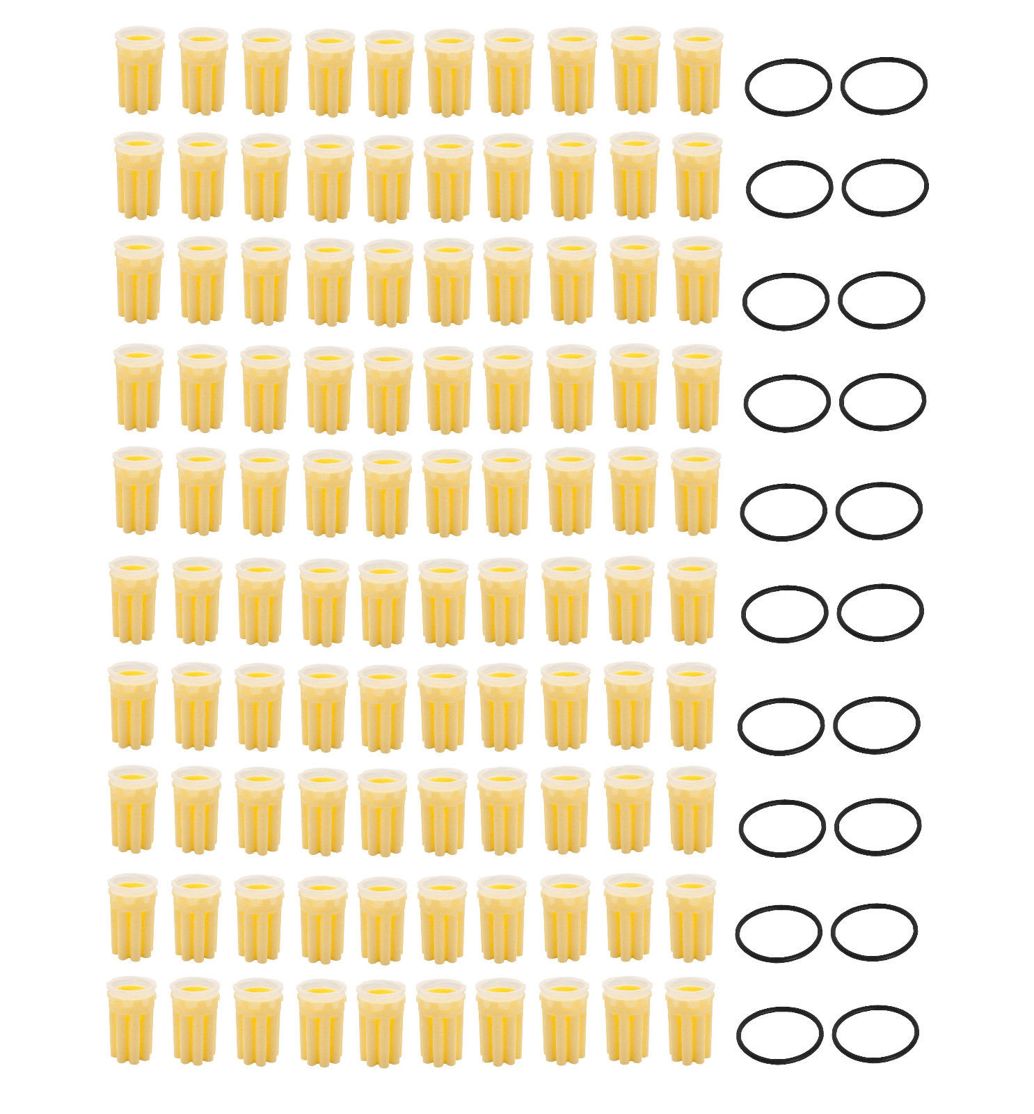 100 Ölfilter SIKU Ölfiltereinsatz gelb sternform Sinterkunststoff Siebeinsatz 50 mym 50 µm + 20 Dich