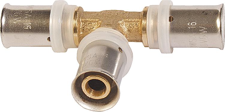 Pressfitting für MSVR TH-Kontur T-Stück reduziert 32x3-32x3-16x2mm