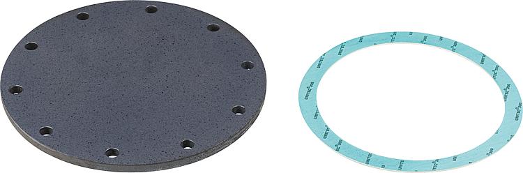 Blindflansch emailliert mit Dichtung für Speicher mit 260mm Revisionsflansch