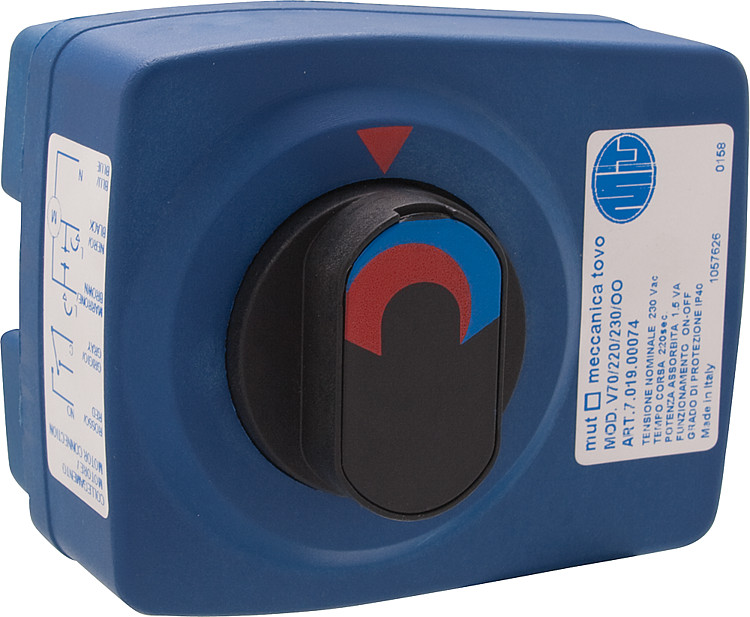 mut Stellmotor 3-Punkt V 70 230 V/50 HZ, 90 , 50 Sek. mit Microschalter inkl. Anbaussatz