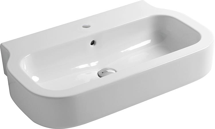 Waschtisch GLAZE BxHxT: 750x165x460mm aus Keramik Weiß Waschbecken