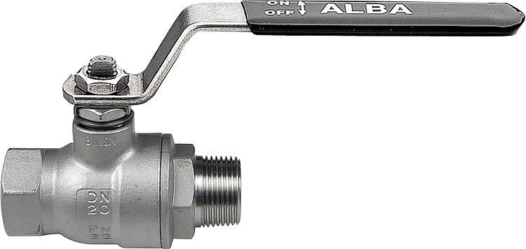 Edelstahlkugelhahn 1/4" AG/IG mit Stahl-Handhebel