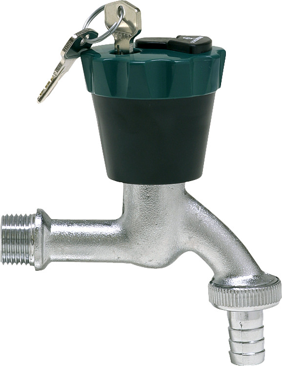 Wasser-Safe mit Schlauchverschraubung mit Schlüsselpaar matt-verchromt