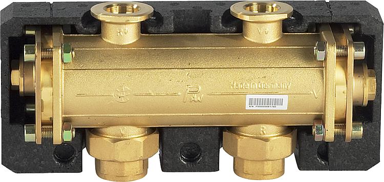 Hydraulische Weiche DN32 (11/4") bis 2600 l/h, gebrückt mit Isolierung