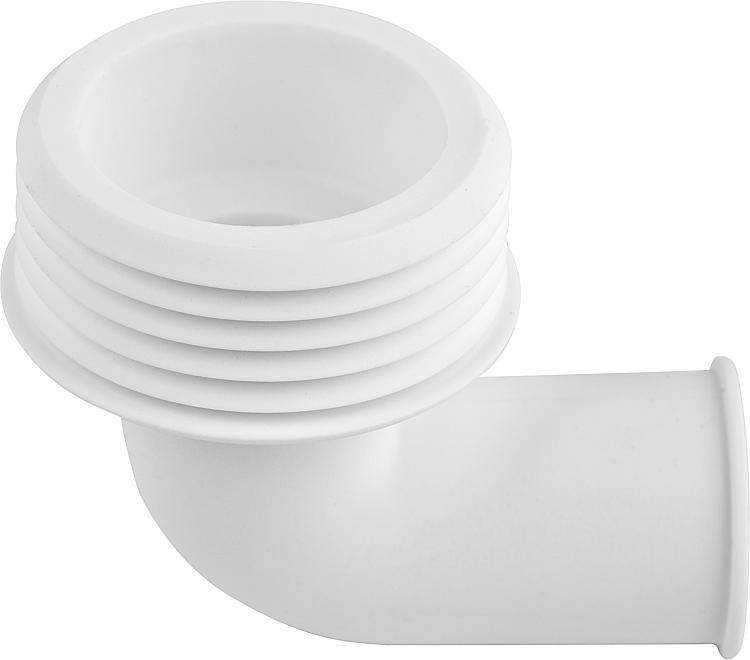Gummi-Winkel-Spülrohrverbinder hell für Euro-WC Ø 55 mm, Druckspülrohr Ø 28/32 mm