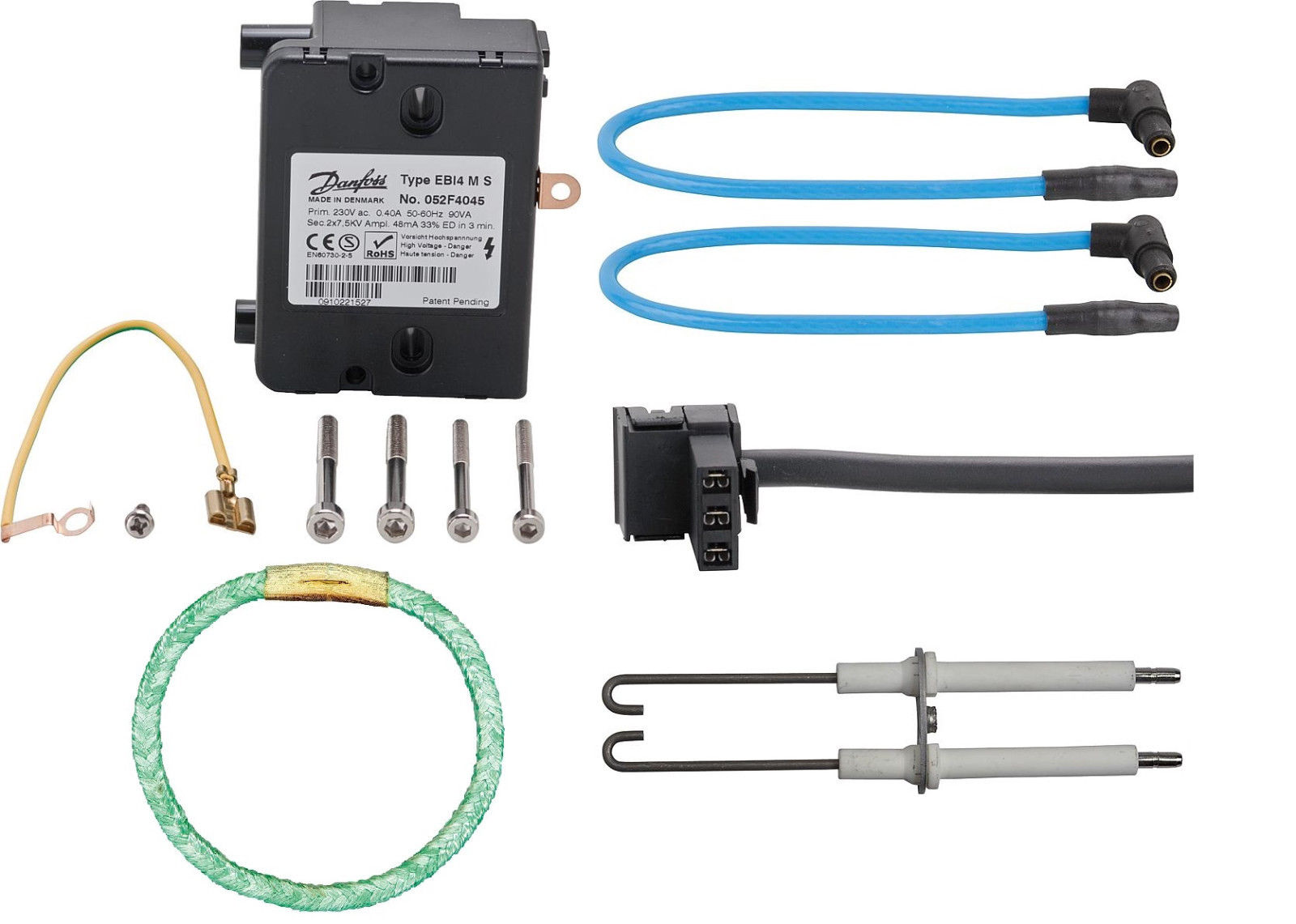 Buderus Zündtrafo Danfoss 052F4045 Zündkabel Zündelektrode Typ 4 Dichtung Kabel