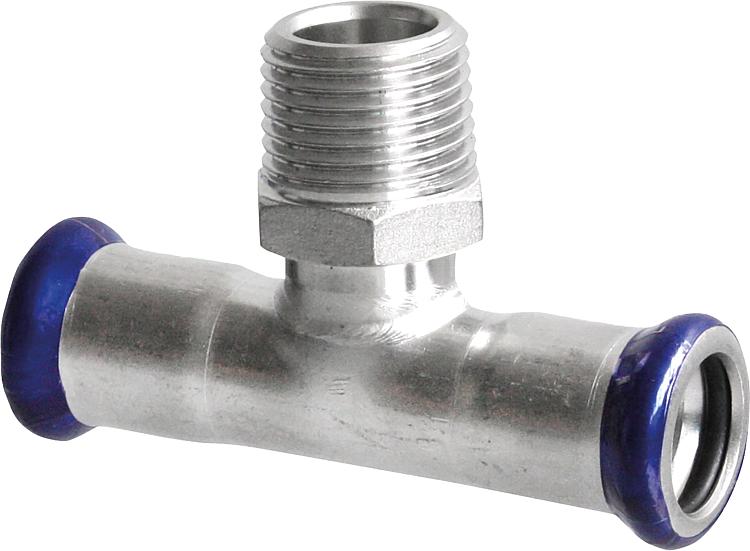 Edelstahl Pressfitting M-Kontur T-Stück mit AG 28-DN25(1")-28