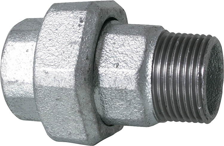 Tempergussfitting verzinkt Nr. 331 Verschraubung, flach dichtend, Ø 1 1/4"
