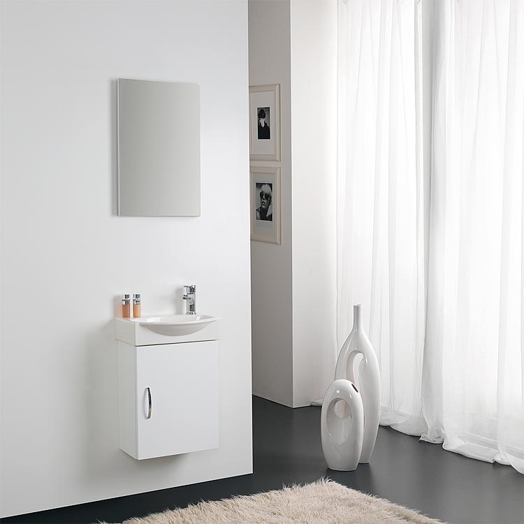 Gästebad-Set Mini 42 Weiß Hochglanz 420 x 600 x 295 mm