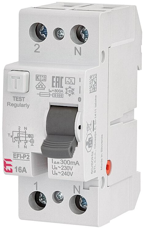 FI-Schalter EFI-2, 2-polig, 40A, 30mA, Typ A, unverzögert