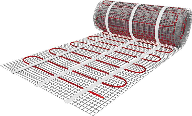 Dünnbett Heizmatte z.Einbau in Fliesenkleber, 8,0x0,5m=4,0m², 600W