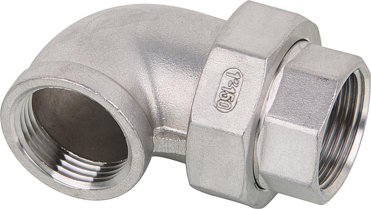 Winkelverschraubung V4A 1 1/4" IG/IG konisch dichtend Edelstahl