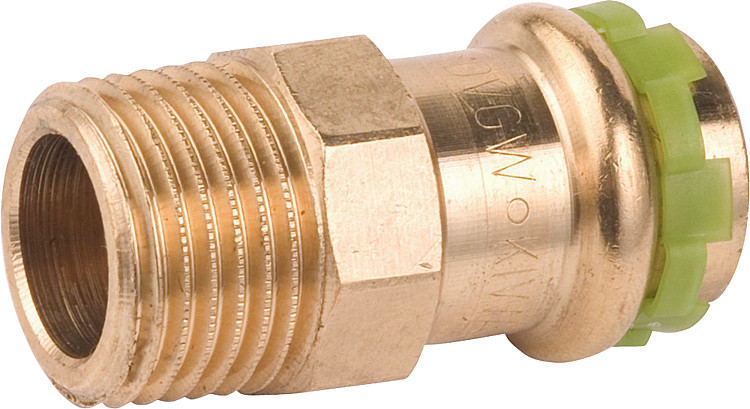 Rotguß Pressfitting V-Kontur Übergangsnippel mit AG 22x1 P 4243 G