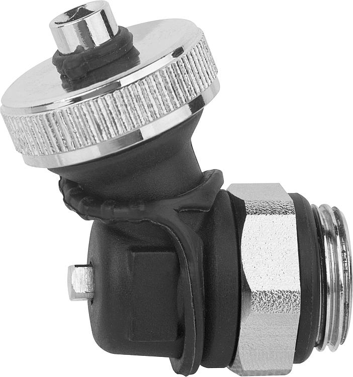 Befüll- und Entleerhahn DN15 1/2" selbstdichtend Messing / Kunststoff schräger Abgang