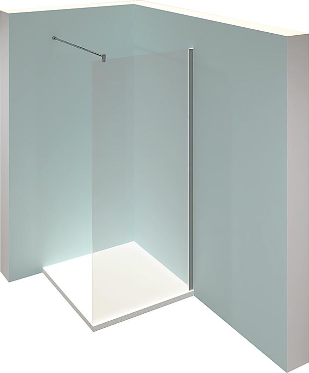 Walk-In Glasduschwand Hüppe Design Pure mit Wandprofil, BxHxT:790-810x2000x6mm