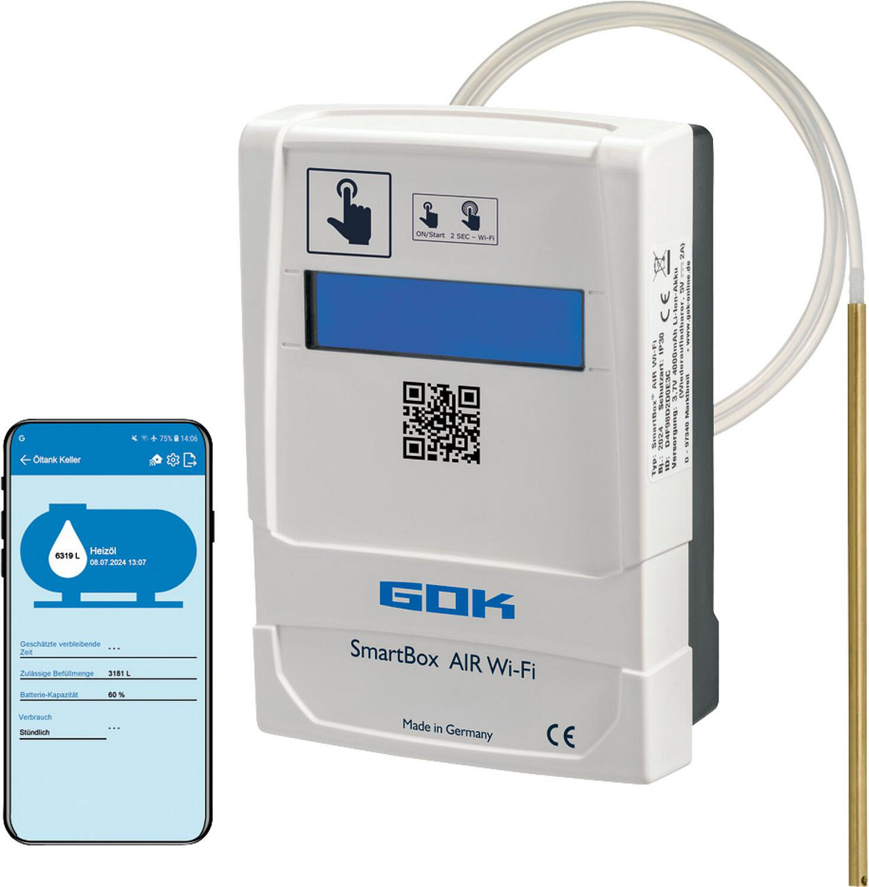 Tankinhaltsanzeiger SmartBox Air Wi-Fi, m. Messschlauch 10M