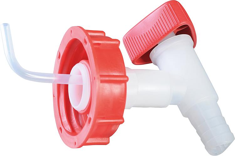 Ablasshahn Kunststoff weiß/rot für 25 Liter Kanister