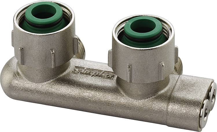 Simplex Umlenkstück mit Absperrung Eckform für Anschluß an 3/4" Eurokonus