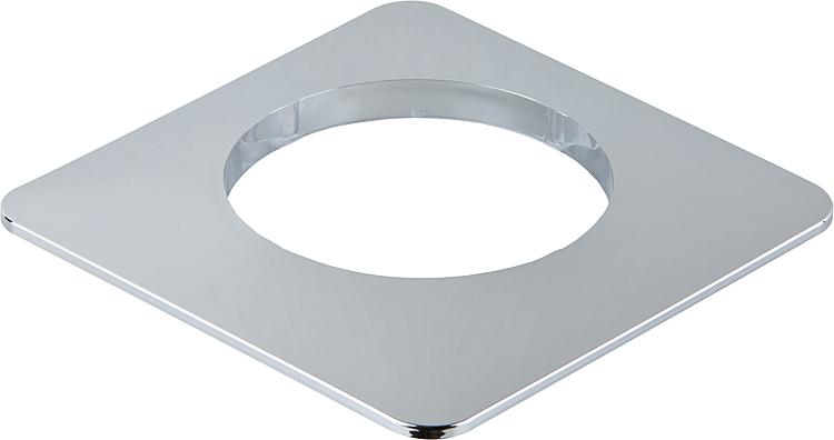 Rosette eckig Chrom 85mm Innen, 137mm Außen für Wasserzähler