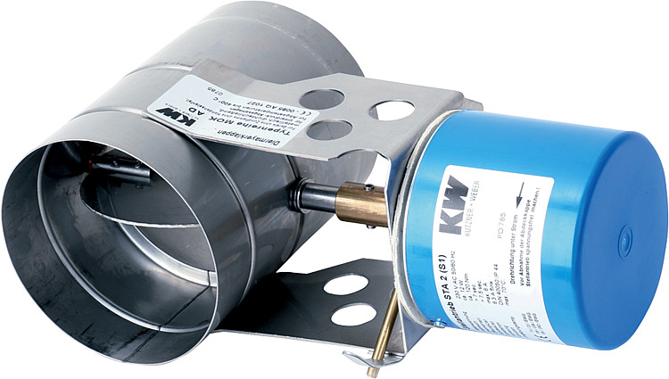 KW Abgasklappen MOK 130 Baulänge 165-150 mm incl. Motor STA 2 (S1) motorisch