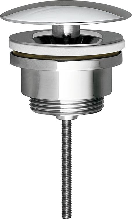 Schaftventil 11/4" Messing verchromt, f. Waschtisch + Bidet ohne Überlaufloch