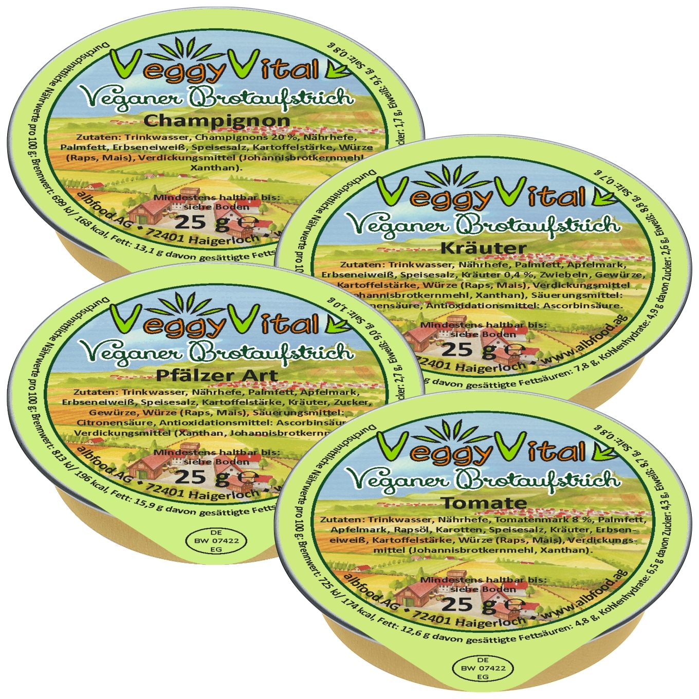 VeggyVital MixBox vegane Brotaufstriche 24x25g vegetarisch albfood
