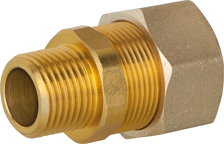 Verschraubung für Spiralrohr DN32x11/4"AG, Messing mit Graphitdichtung