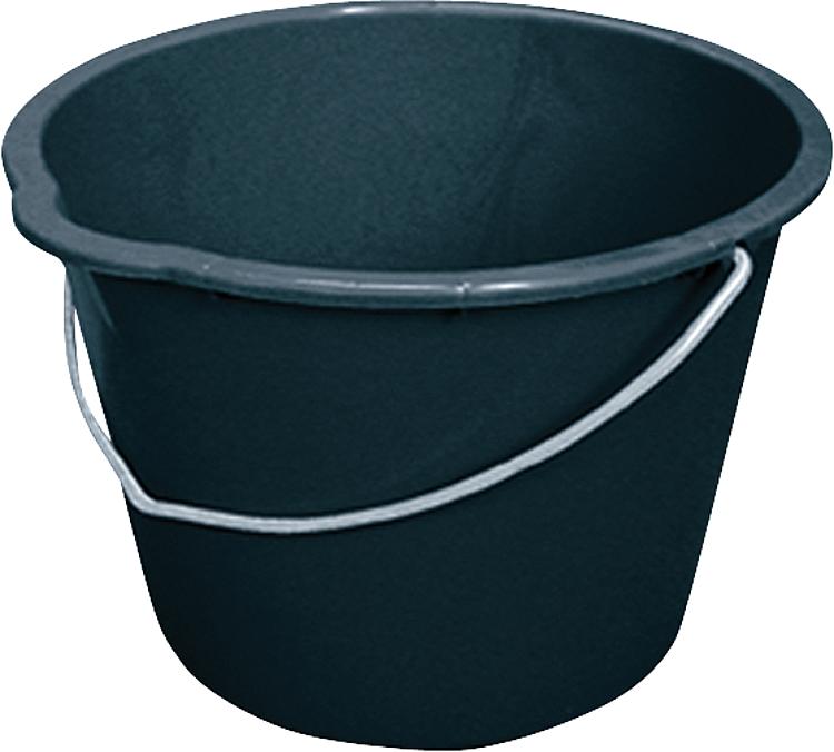 Baueimer 12 Liter schwarz, mit Tülle, VPE = 10 Stück
