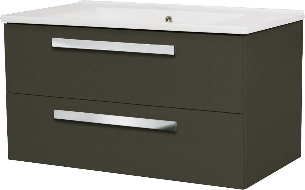 WTU+Keramik-WT EDIA, graphit Hochglanz, 2 Auszüge, 853x466x455mm