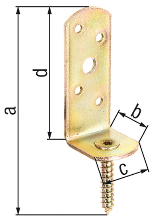 Flechtzaunhalter L-Form, 115x31,5mm, gelb verzinkt