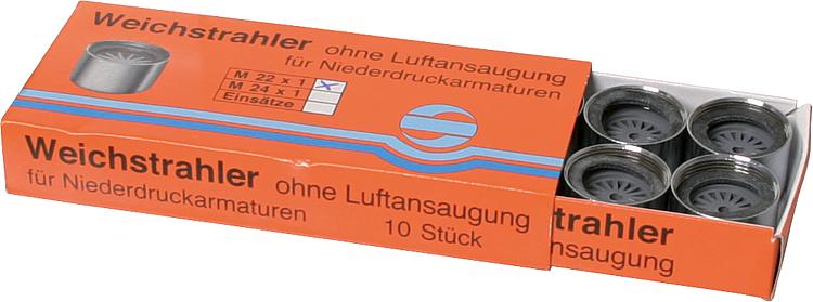 Weichstrahlregler Niederdruck ohne Prüfz IG M22X1 mit Gummidichtung ohne Zahnkranz